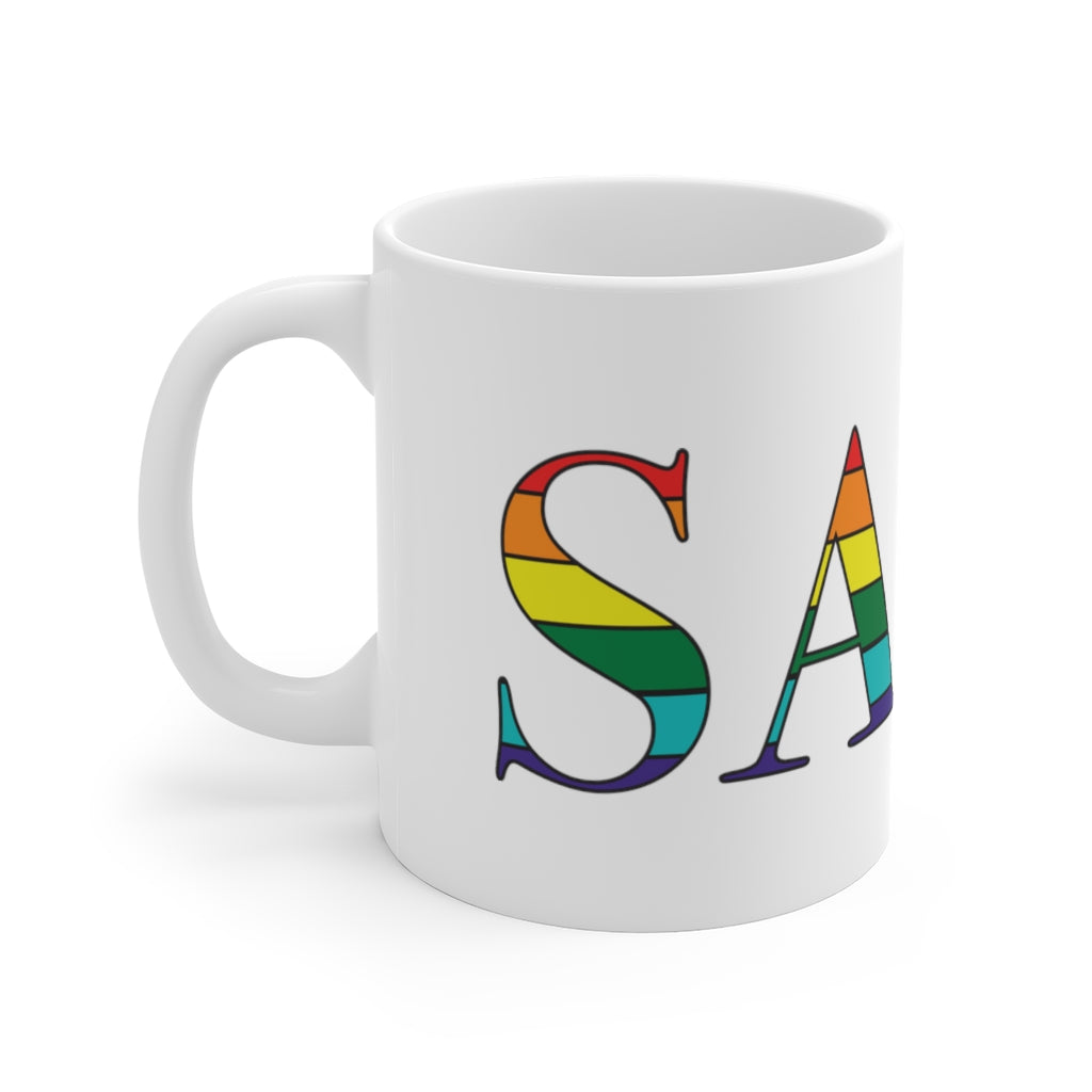 Saco Rainbow White Ceramic Mug