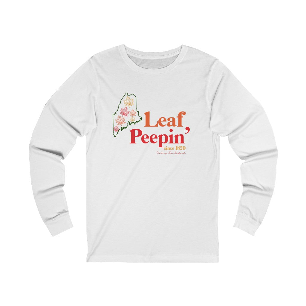 Leaf Peepin' Maine  Unisex Jersey Long Sleeve Tee