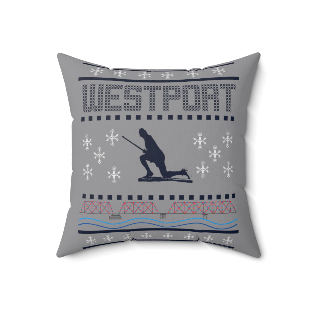 Westport Ugly Holiday Spun Polyester Square Pillow