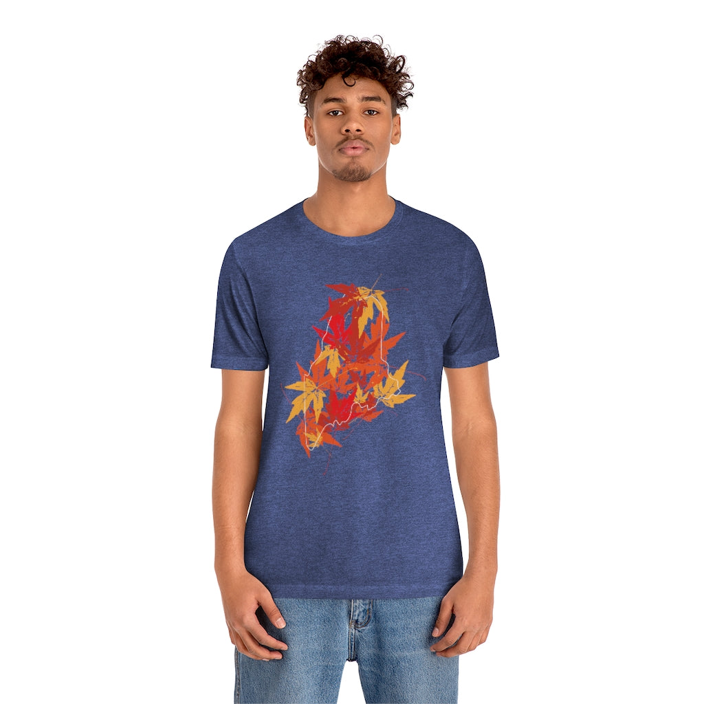 Maine Leaves Unisex Jersey Short Sleeve Tee