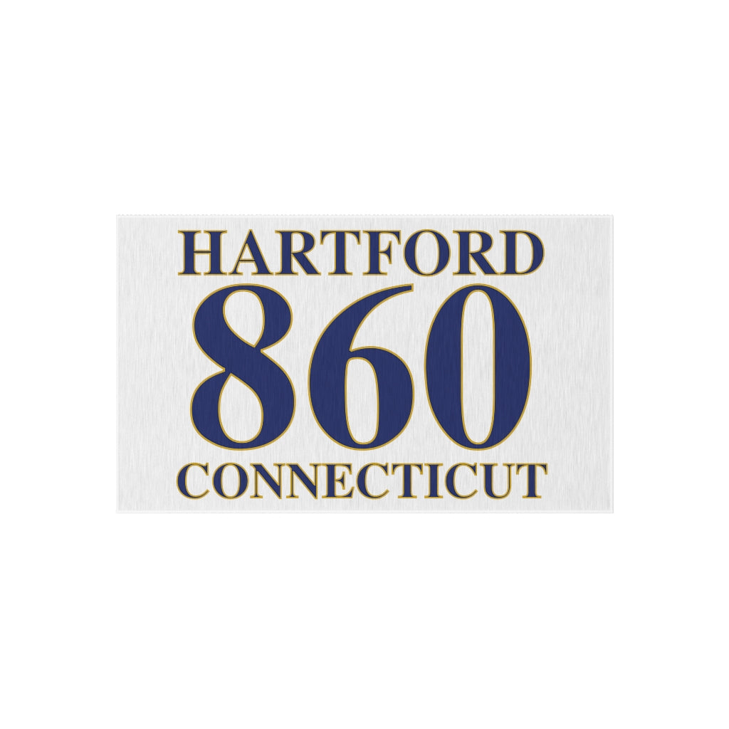 Hartford 860 Connecticut Outdoor Rug 860 Hartford Collection. Inspired by the Connecticut flag and the 860! Show off for your pride for Connecticut and Hartford!   Proceeds of this collection go to help build Finding Connecticut’s website and brand. • Free USA shipping   Click here to go to our home page 