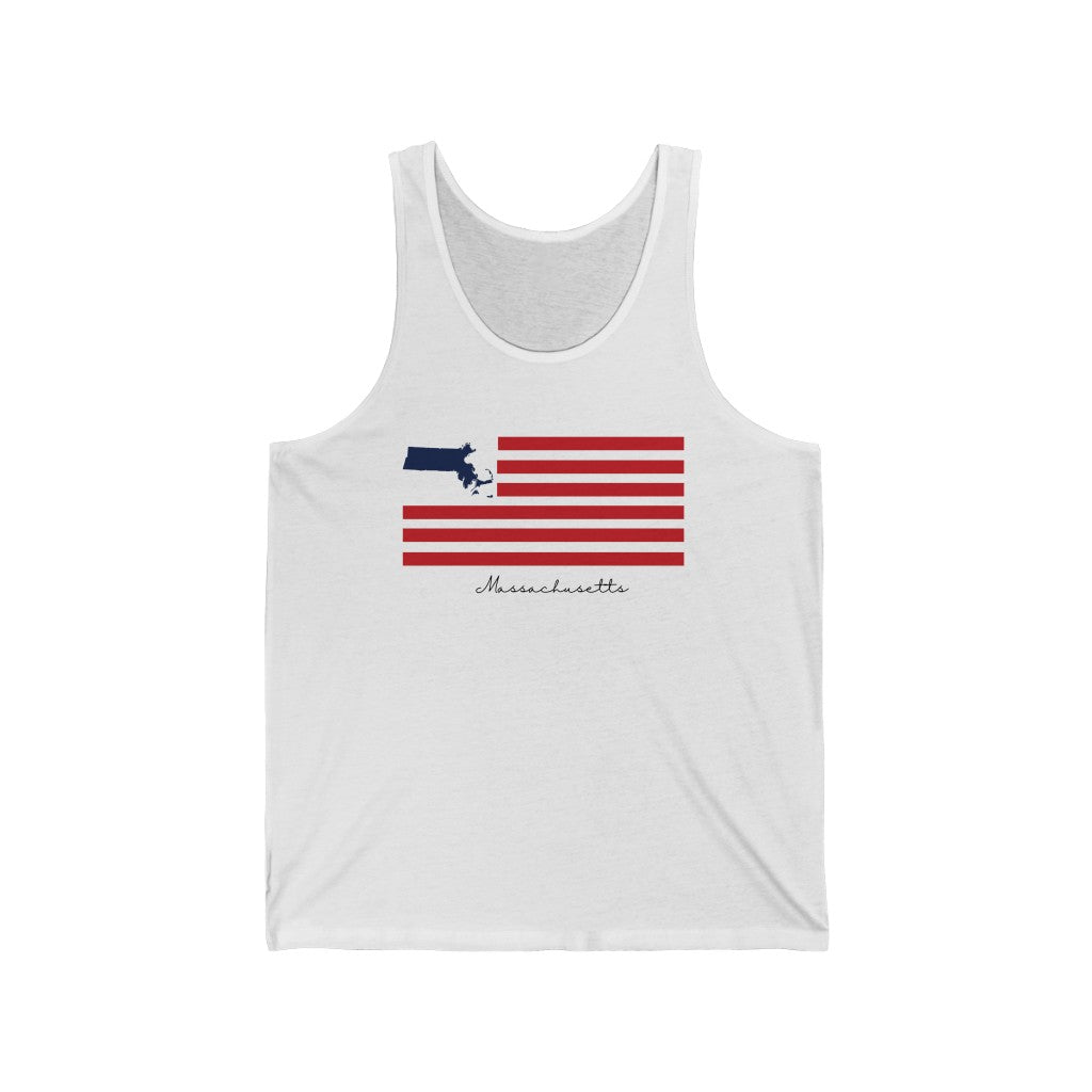 Massachusetts  American Flag collection has tee shirts, mugs, reusable bags, and other apparel and gifts. All proceeds goes to help build the Finding New England brand and get our website up and going. Free shipping on all products. 