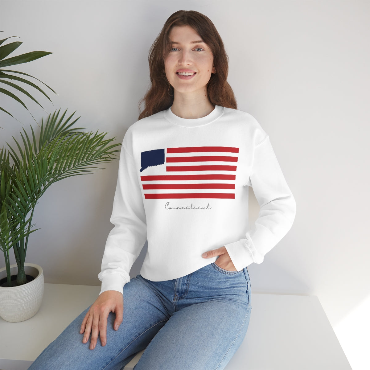 Connecticut Flag Unisex Heavy Blend™ Crewneck Sweatshirt