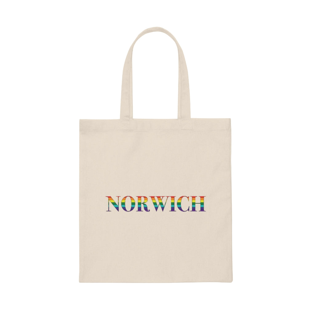 Norwich Rainbow Canvas Tote Bag