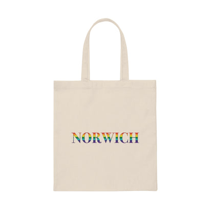 Norwich Rainbow Canvas Tote Bag