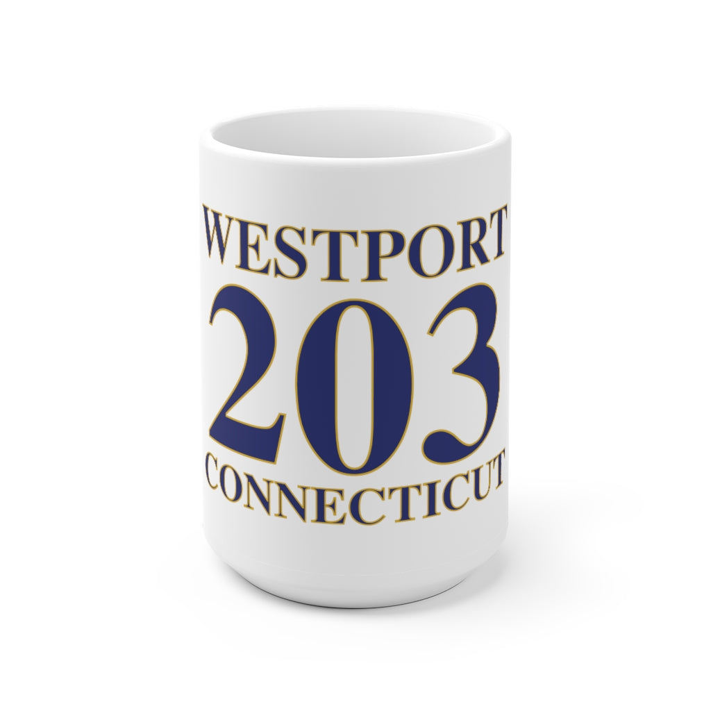 Westport 203 Connecticut White Ceramic Mug