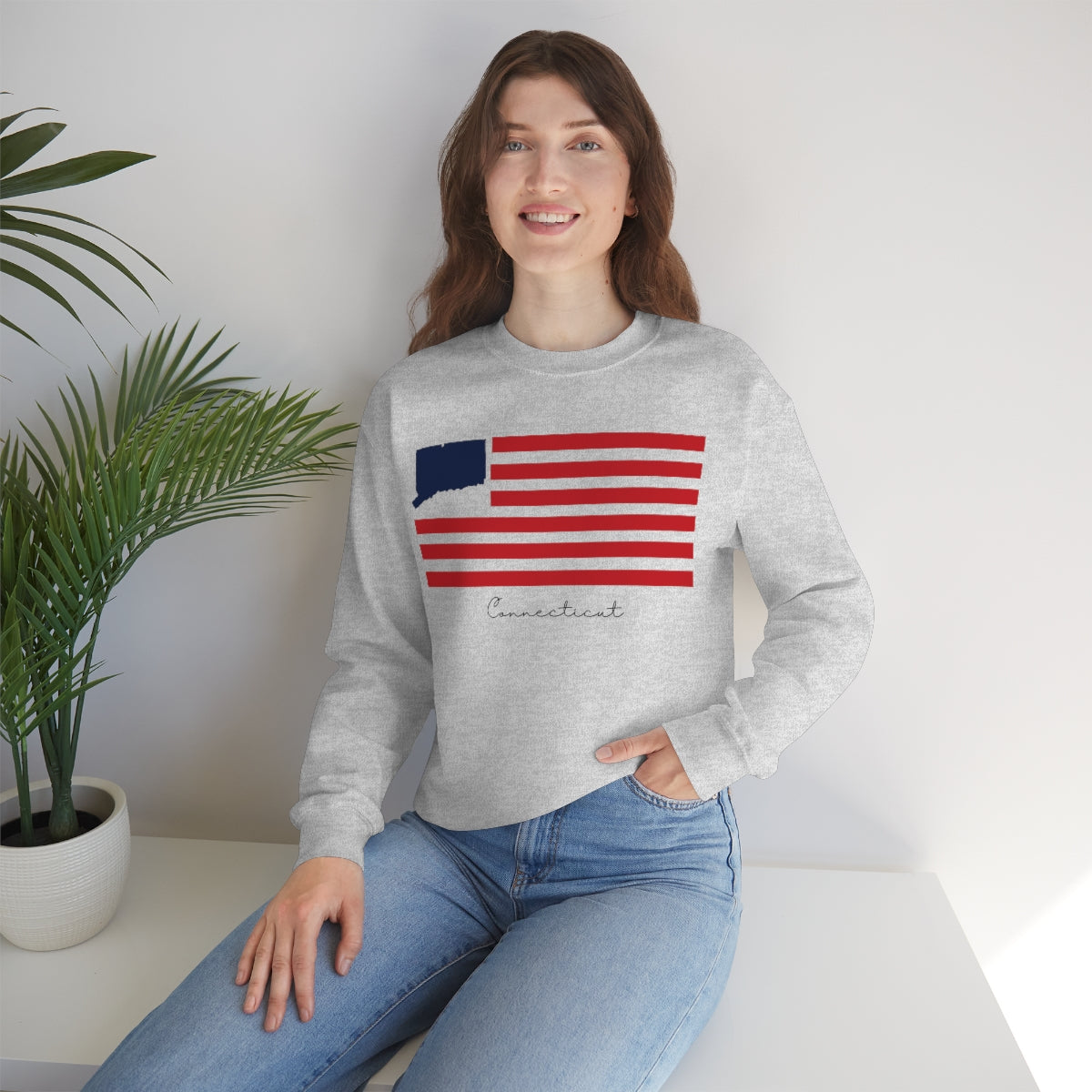 Connecticut Flag Unisex Heavy Blend™ Crewneck Sweatshirt