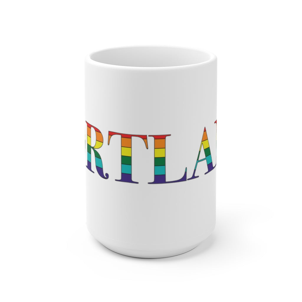 Portland Maine Rainbow  White Ceramic Mug