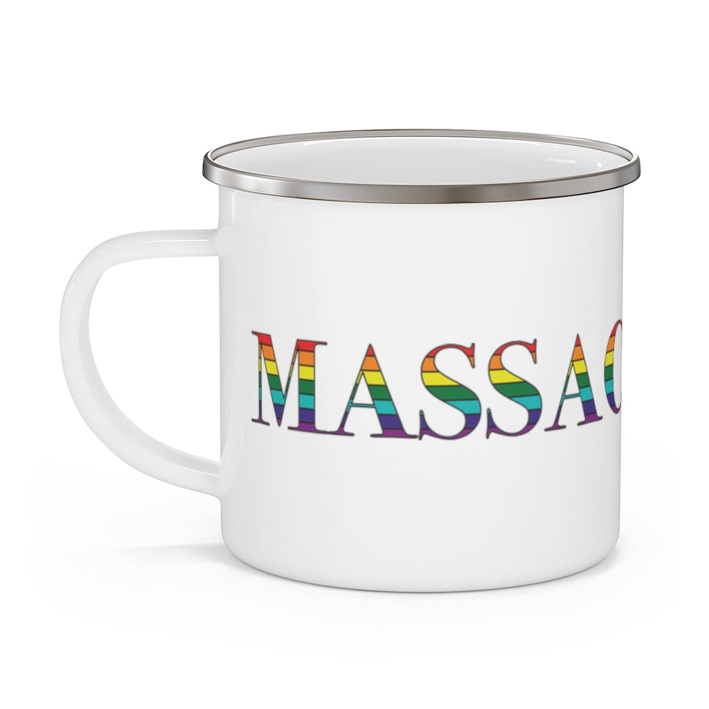 Massachusetts Rainbow  Enamel Camping Mug