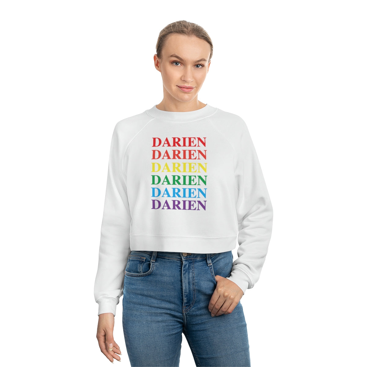 darien connecticut pride womens cropped sweatshirt