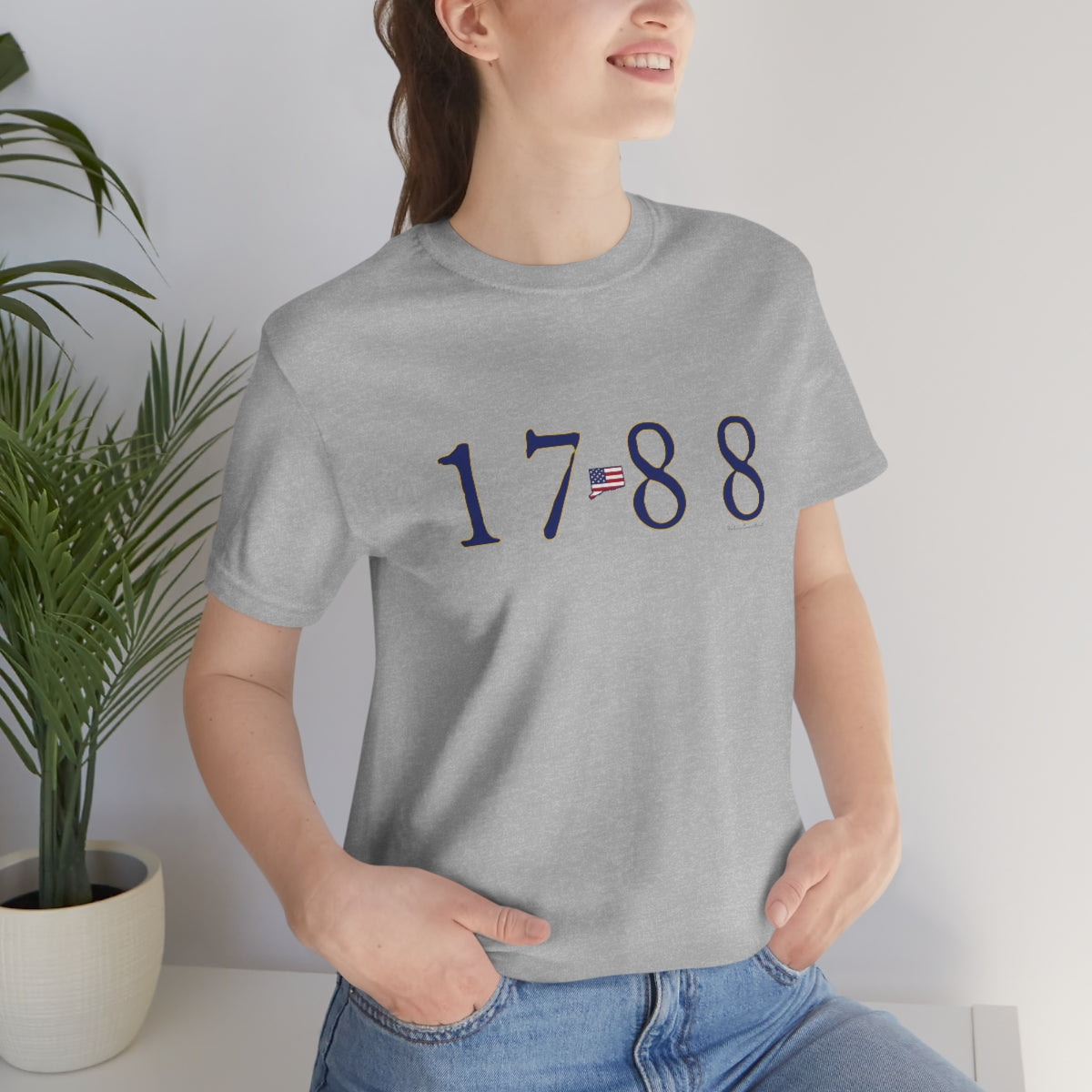 1788 Connecticut - Blue Unisex Jersey Short Sleeve Tee