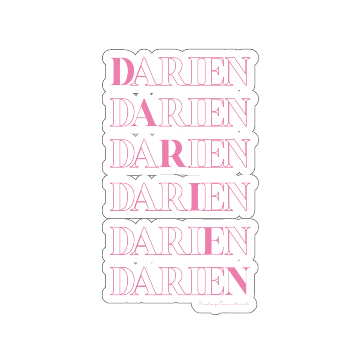 Darien on Repeat Kiss-Cut Stickers