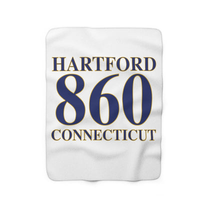 Hartford 860 Connecticut Sherpa Fleece Blanket 860 Hartford Collection. Inspired by the Connecticut flag and the 860! Show off for your pride for Connecticut and Hartford!   Proceeds of this collection go to help build Finding Connecticut’s website and brand. • Free USA shipping   Click here to go to our home page 