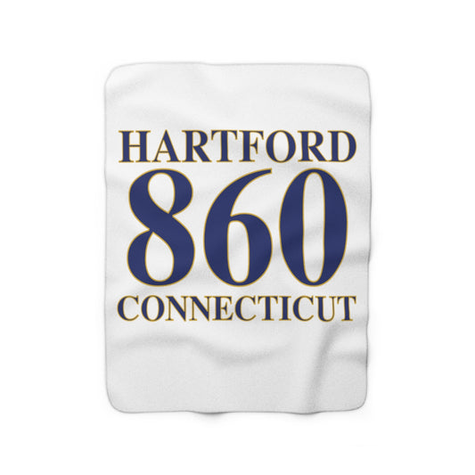 Hartford 860 Connecticut Sherpa Fleece Blanket 860 Hartford Collection. Inspired by the Connecticut flag and the 860! Show off for your pride for Connecticut and Hartford!   Proceeds of this collection go to help build Finding Connecticut’s website and brand. • Free USA shipping   Click here to go to our home page 