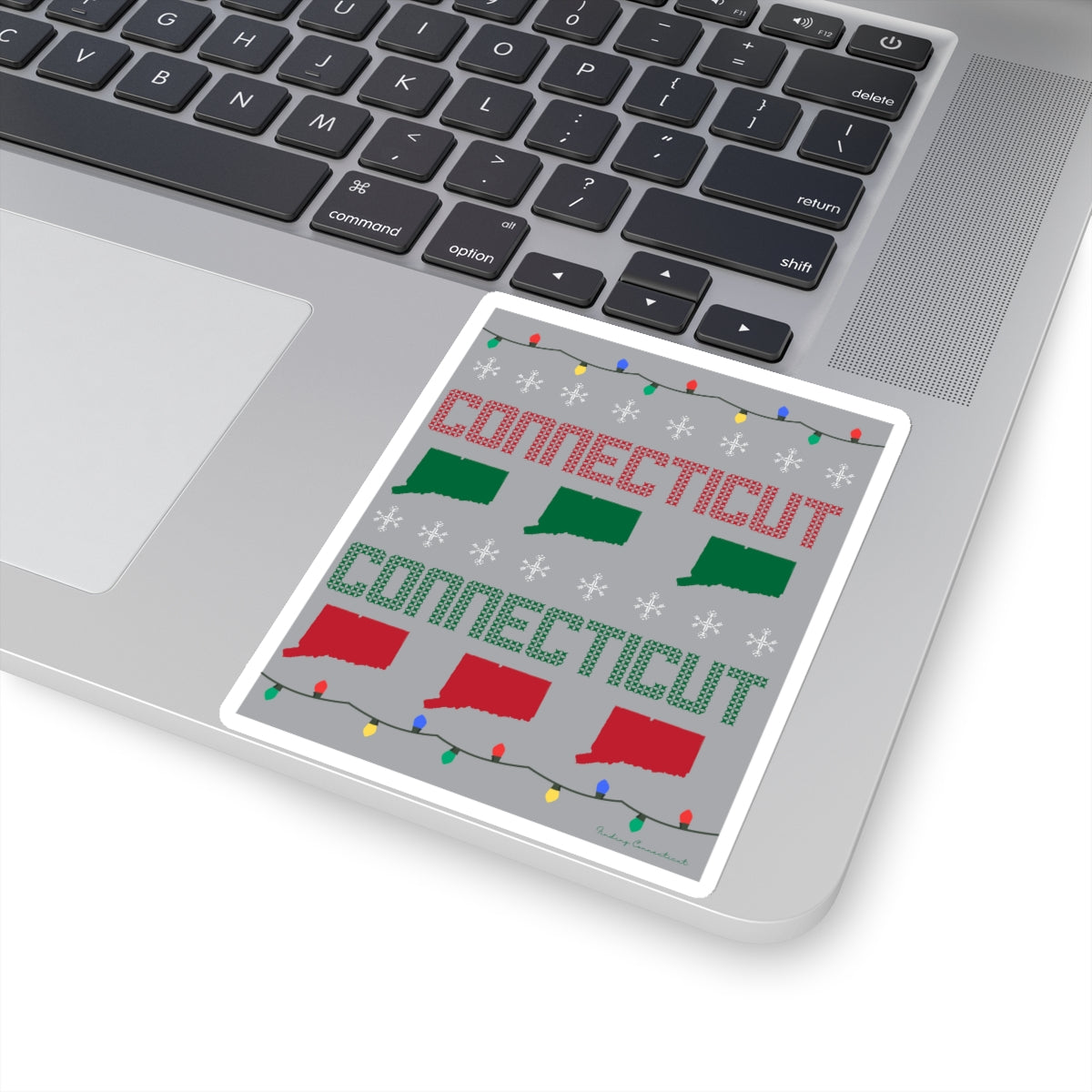 connecticut ugly christmas sweater sticker 