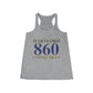 Hartford 860 Connecticut Women's Flowy Racerback Tank 860 Hartford Collection. Inspired by the Connecticut flag and the 860! Show off for your pride for Connecticut and Hartford!   Proceeds of this collection go to help build Finding Connecticut’s website and brand. • Free USA shipping   Click here to go to our home page 