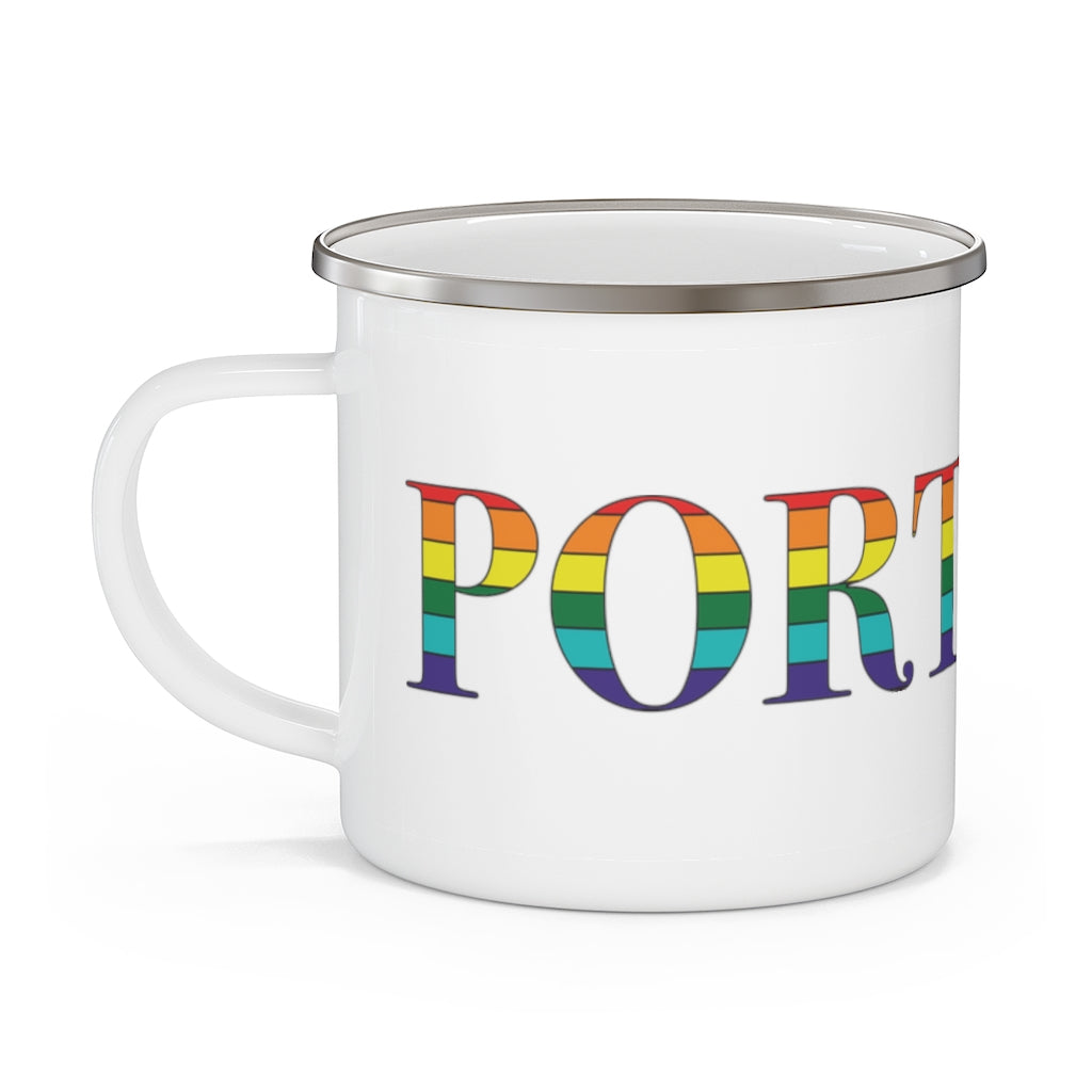 Portland Rainbow  Pride Enamel Camping Mug