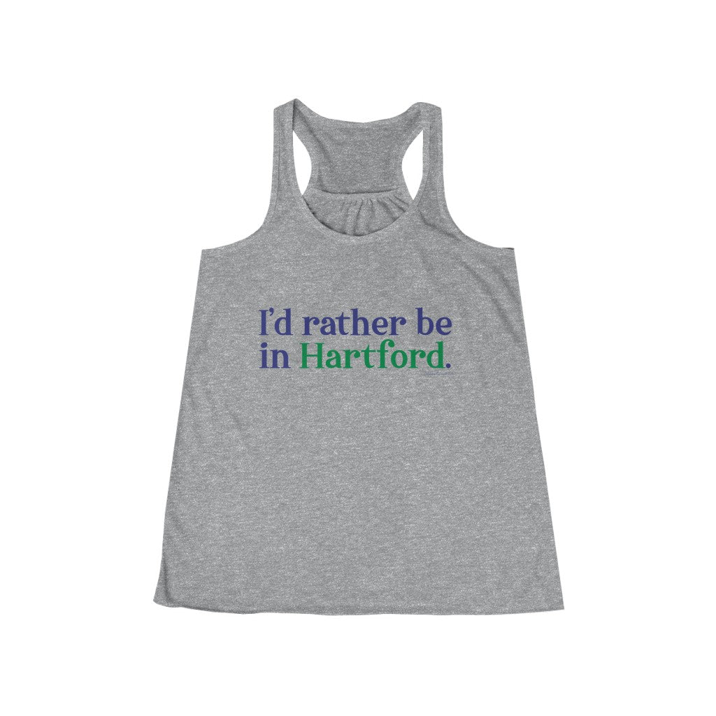 I’d rather be in Hartford Women's Flowy Racerback Tank  Proceeds of this collection go to help build Finding Connecticut’s website and brand. • Free USA shipping.   Click here to go to our home page 

i'd rather be in hartford // hartford connecticut flowy tank top shirt // finding connecticut