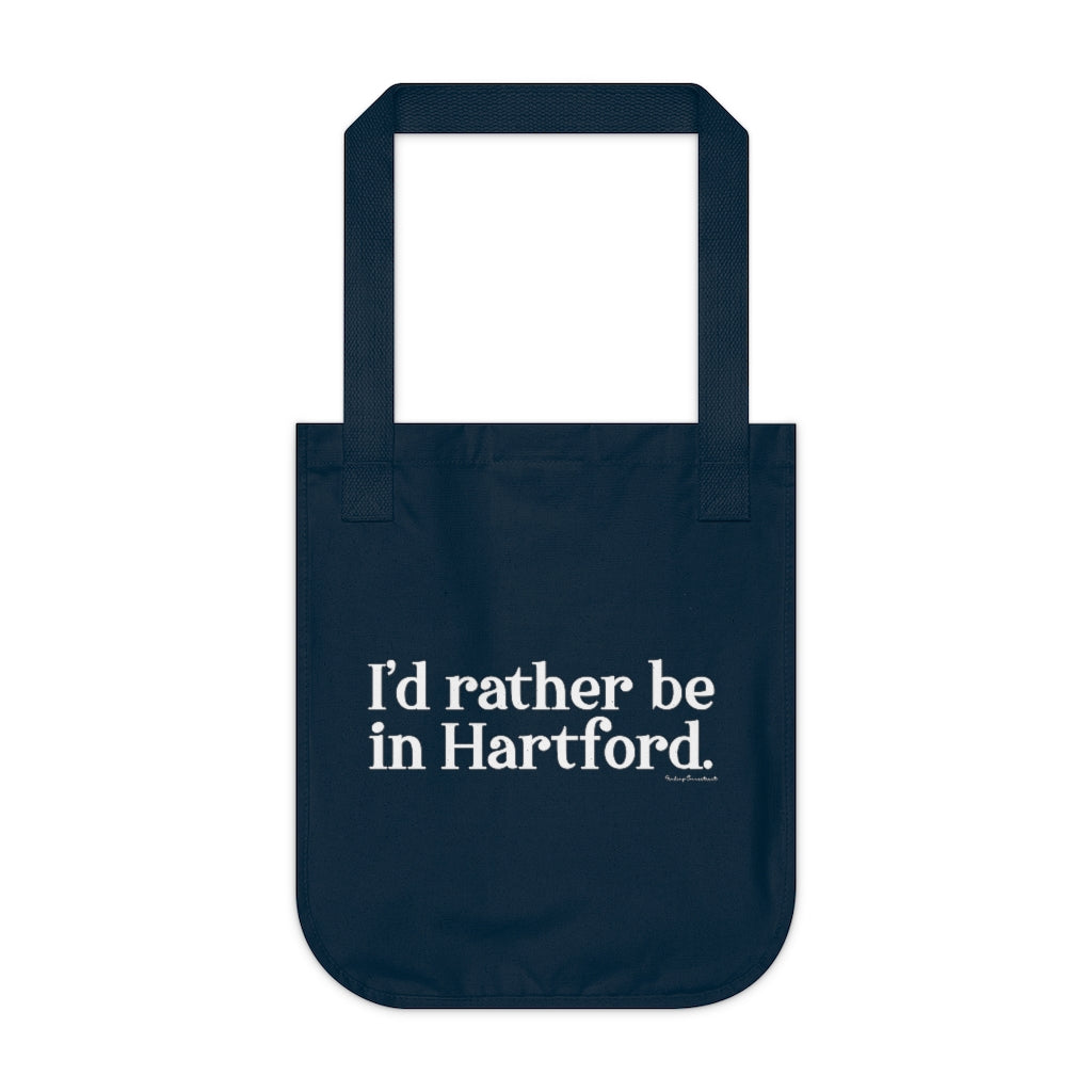 I’d rather be in Hartford Organic Canvas Tote Bag   Proceeds of this collection go to help build Finding Connecticut’s website and brand. • Free USA shipping.   Click here to go to our home page 

i'd rather be in hartford // hartford ct tote bag // finding connecticut