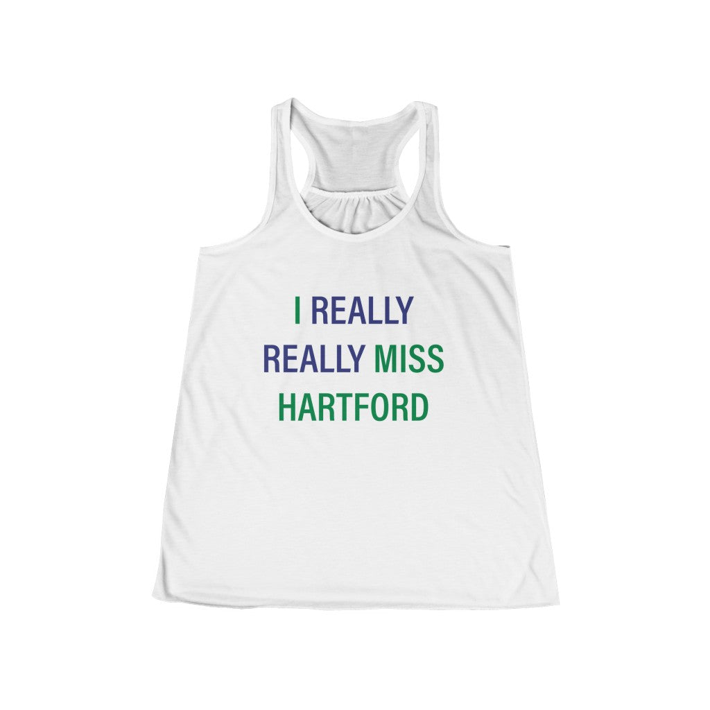 I Really Really Miss Hartford Women's Flowy Racerback Tank   Proceeds of this collection go to help Finding Connecticut’s website and brand. Free USA shipping.  Click here to go back to our home page

i really really miss hartford // hartfod connecticut womens tank top // finding connecticut