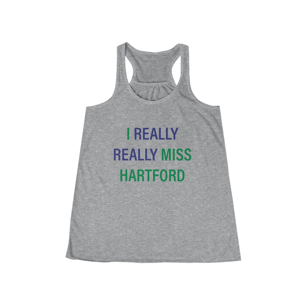 I Really Really Miss Hartford Women's Flowy Racerback Tank   Proceeds of this collection go to help Finding Connecticut’s website and brand. Free USA shipping.  Click here to go back to our home page

i really really miss hartford // hartfod connecticut womens tank top // finding connecticut
