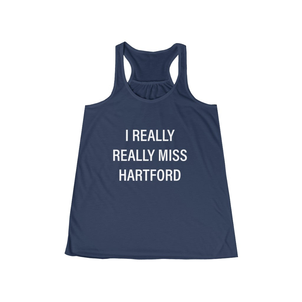 I Really Really Miss Hartford Women's Flowy Racerback Tank   Proceeds of this collection go to help Finding Connecticut’s website and brand. Free USA shipping.  Click here to go back to our home page

i really really miss hartford // hartford ct womens tank top // finding connecticut