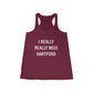 I Really Really Miss Hartford Women's Flowy Racerback Tank   Proceeds of this collection go to help Finding Connecticut’s website and brand. Free USA shipping.  Click here to go back to our home page

i really really miss hartford // hartford ct womens tank top // finding connecticut