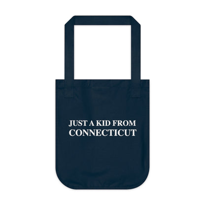 just a kid from connecticut // connecticut organic tote bag // finding connecticut 100.