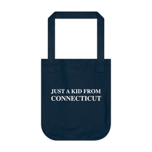 just a kid from connecticut // connecticut organic tote bag // finding connecticut 100.