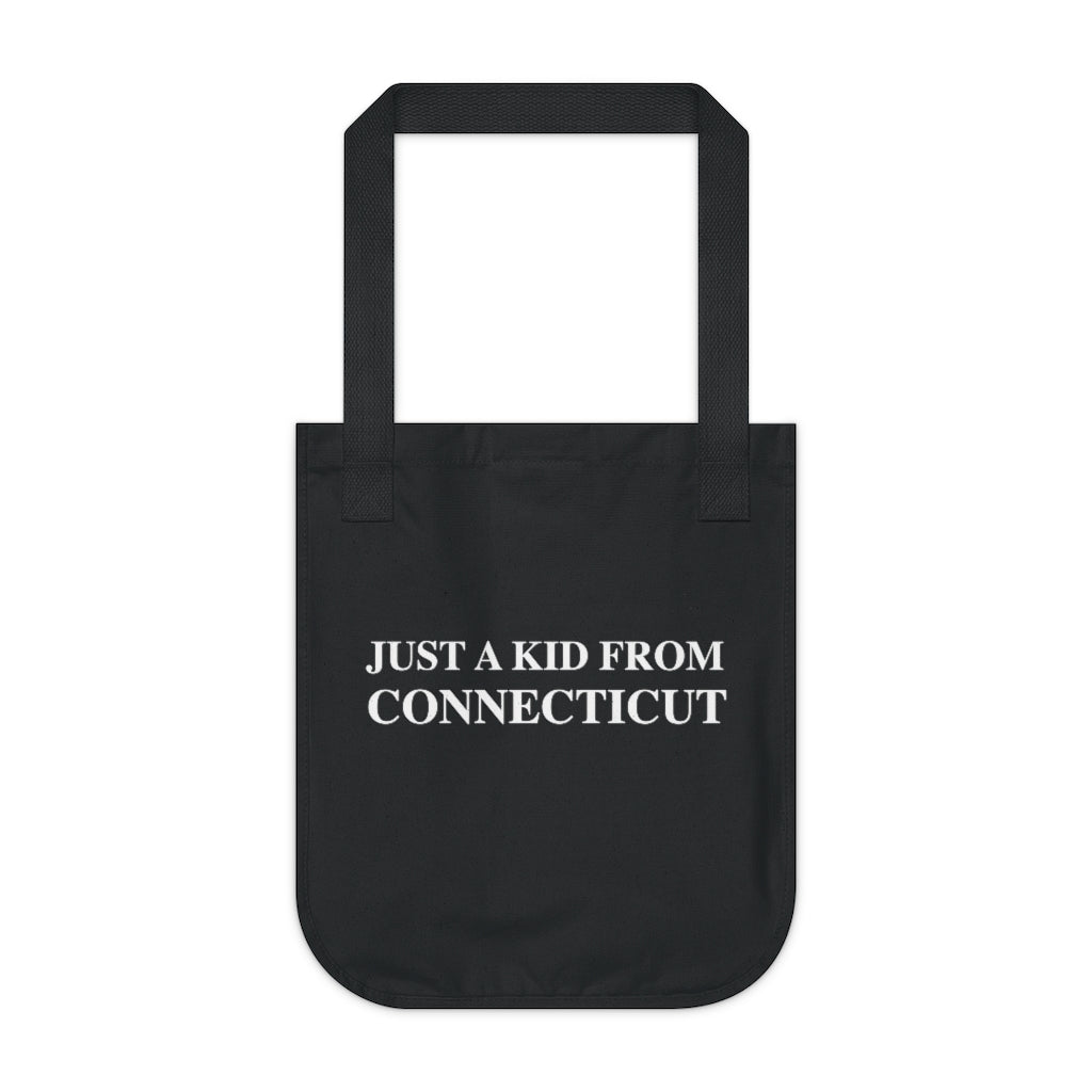 just a kid from connecticut // connecticut organic tote bag // finding connecticut 100.