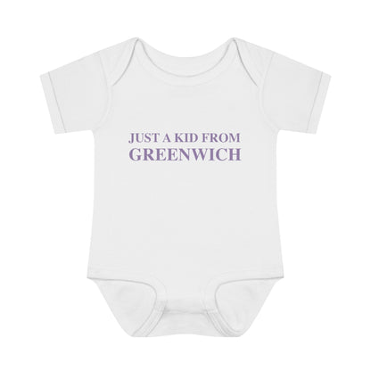 just a kid from greenwich // greenwich connecticut baby onesie // finding connecticut 