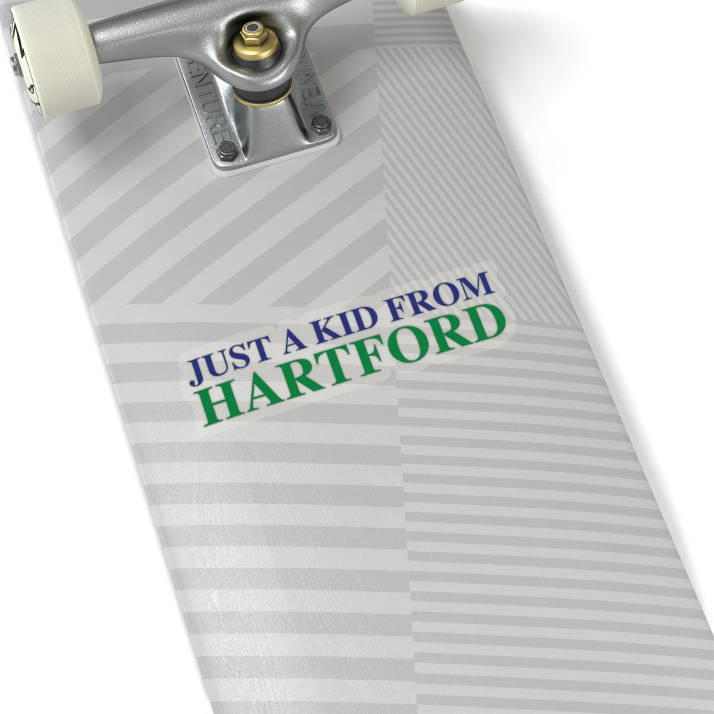 Just a kid from Hartford Kiss-Cut Stickers  Did you grow up in Hartford, Connecticut? Or know of someone who did? This collection is for someone who has those special Hartford memories.  Proceeds help grow Finding Connecticut's website and brand.   Click here to go back to our home page. 

just a kid from hartford // hartford connecticut sticker // finding connecticut