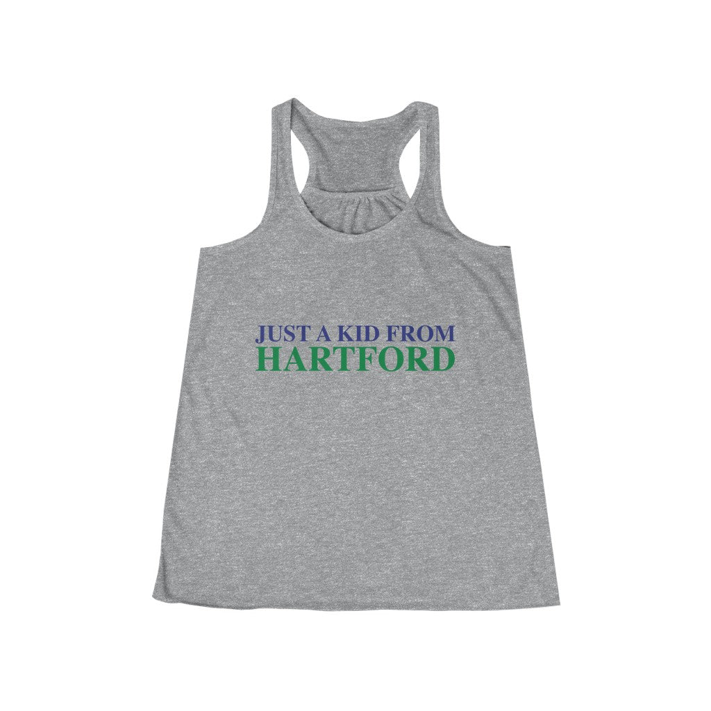 Just a kid from Hartford Women's Flowy Racerback Tank  Did you grow up in Hartford, Connecticut? Or know of someone who did? This collection is for someone who has those special Hartford memories.  Proceeds help grow Finding Connecticut's website and brand.   Click here to go back to our home page. 

just a kid from hartford // hartford connecticut womans flowly  tank top shirt // finding connecticut 