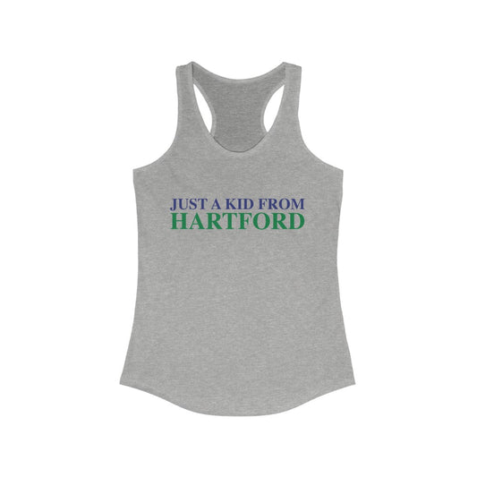 Just a kid from Hartford Women's Ideal Racerback Tank  Did you grow up in Hartford, Connecticut? Or know of someone who did? This collection is for someone who has those special Hartford memories.  Proceeds help grow Finding Connecticut's website and brand.   Click here to go back to our home page. 

just a kid  from hartford // hartford connecticut womens tank top shirt // finding connecticut 