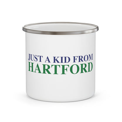 Just a kid from Hartford Enamel Camping Mug  Did you grow up in Hartford, Connecticut? Or know of someone who did? This collection is for someone who has those special Hartford memories.  Proceeds help grow Finding Connecticut's website and brand.   Click here to go back to our home page. 

just a kid from hartford // hartford ct camping mug // finding connecticut