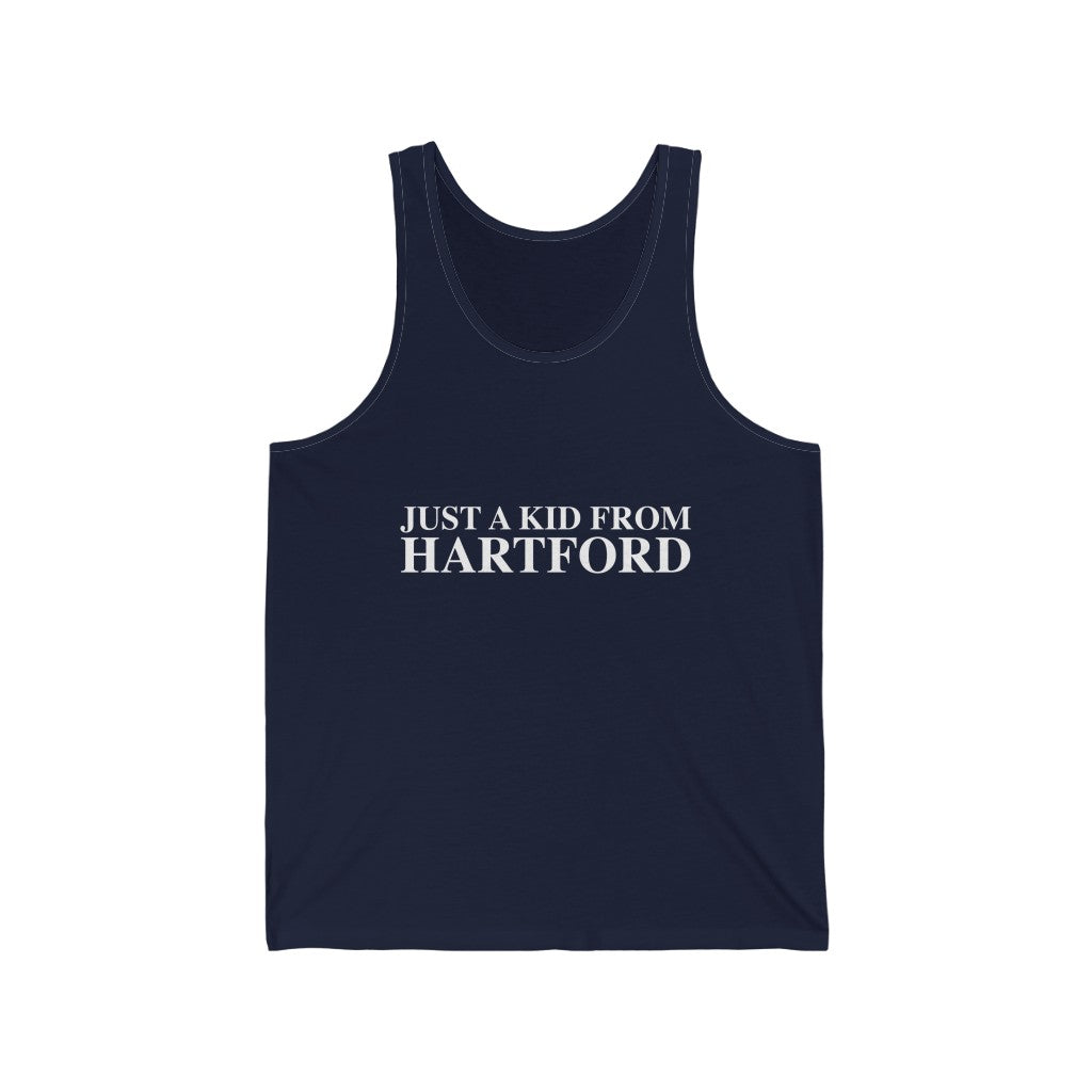 Just a kid from Hartford Unisex Jersey Tank   Did you grow up in Hartford, Connecticut? Or know of someone who did? This collection is for someone who has those special Hartford memories.  Proceeds help grow Finding Connecticut's website and brand.   Click here to go back to our home page. 

just a kid from hartord // hartford ct unisex tank top shirt // finding connecticut