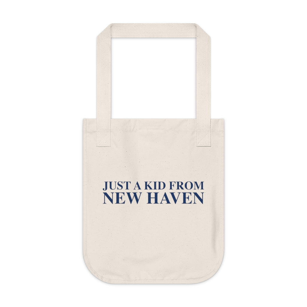 Just a kid from New Haven Organic Canvas Tote Bag