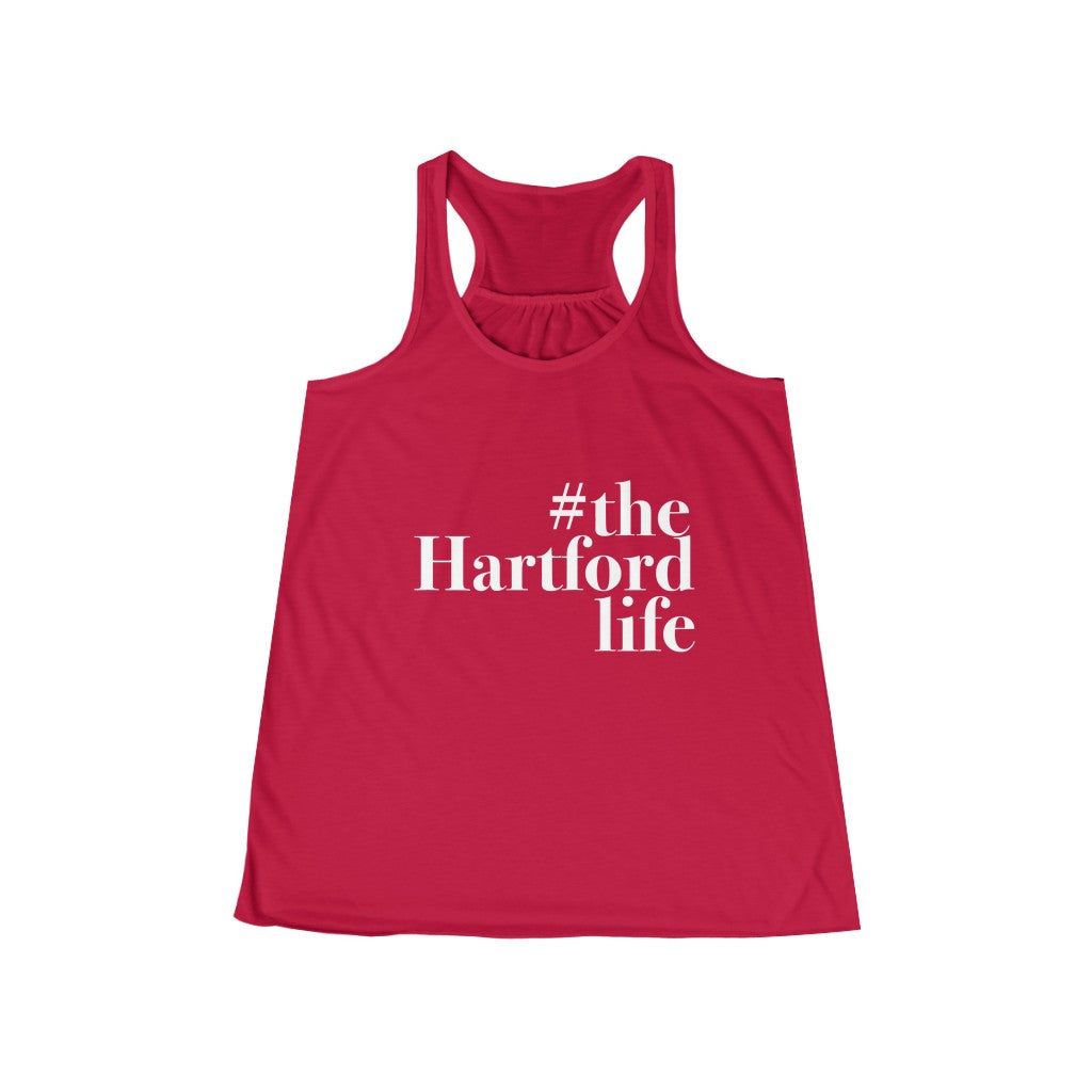  #thehartfordlife Women's Flowy Racerback Tank  Proceeds help grow Finding Connecticut's website and brand.   Click here to go back to our home page. 

#thehartfordlife // hartford ct womens tank top shirt // finding connecticut