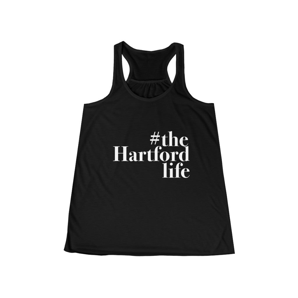  #thehartfordlife Women's Flowy Racerback Tank  Proceeds help grow Finding Connecticut's website and brand.   Click here to go back to our home page. 

#thehartfordlife // hartford ct womens tank top shirt // finding connecticut