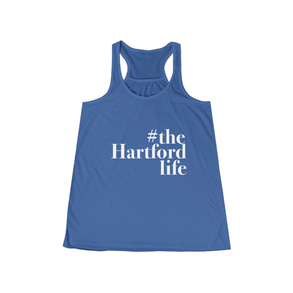  #thehartfordlife Women's Flowy Racerback Tank  Proceeds help grow Finding Connecticut's website and brand.   Click here to go back to our home page. 

#thehartfordlife // hartford ct womens tank top shirt // finding connecticut