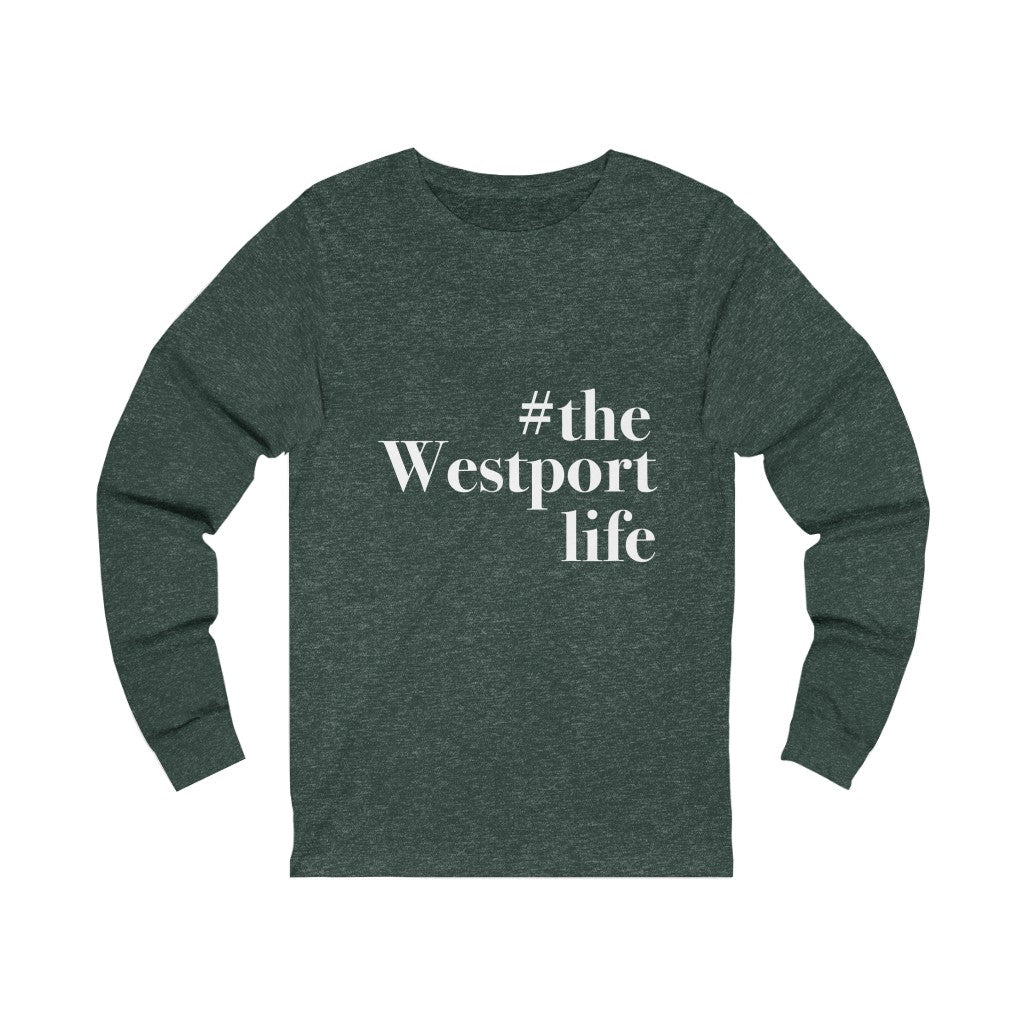 #thewestportlife Unisex Jersey Short Sleeve Tee  Do you live the #thewestportlife? Living the #thewestportlife is a lifestyle and proudly show it off the world that your beach of choice is Compo Beach and you support the local lifestyle.  Free USA shipping on all products.  Proceeds of this collection goes to help grow Finding Westport and Finding Connecticut’s brand.