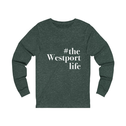 #thewestportlife Unisex Jersey Short Sleeve Tee  Do you live the #thewestportlife? Living the #thewestportlife is a lifestyle and proudly show it off the world that your beach of choice is Compo Beach and you support the local lifestyle.  Free USA shipping on all products.  Proceeds of this collection goes to help grow Finding Westport and Finding Connecticut’s brand.