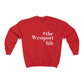 #thewestportlife Unisex Heavy Blend Crewneck Sweatshirt  Do you live the #thewestportlife? Living the #thewestportlife is a lifestyle and proudly show it off the world that your beach of choice is Compo Beach and you support the local lifestyle.  Free USA shipping on all products.  Proceeds of this collection goes to help grow Finding Westport and Finding Connecticut’s brand.