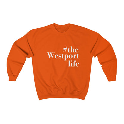 #thewestportlife Unisex Heavy Blend Crewneck Sweatshirt  Do you live the #thewestportlife? Living the #thewestportlife is a lifestyle and proudly show it off the world that your beach of choice is Compo Beach and you support the local lifestyle.  Free USA shipping on all products.  Proceeds of this collection goes to help grow Finding Westport and Finding Connecticut’s brand.